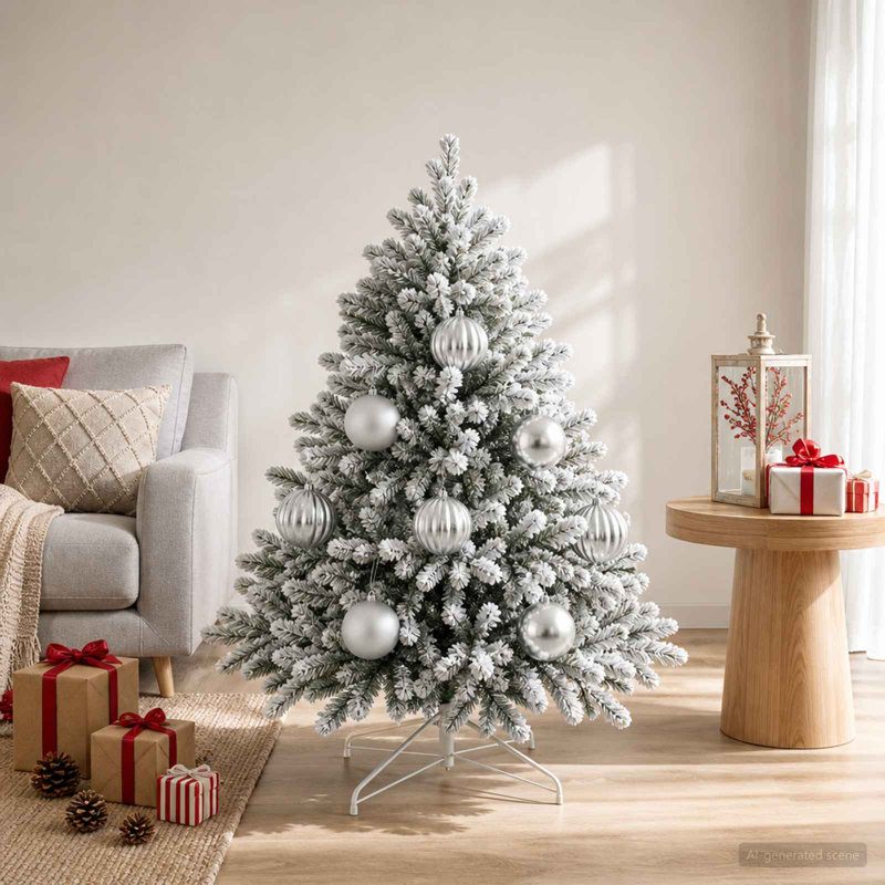 Christmas Ball Set Plastic Christmas Ball Ornaments, Ø 15 cm (9 pcs), Silver