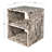 Sloane Modern 20" Genuine Beige Marble Square End Table with Open Shelf, Solid Glossy Stone Storage Side Accent Table for Living Room