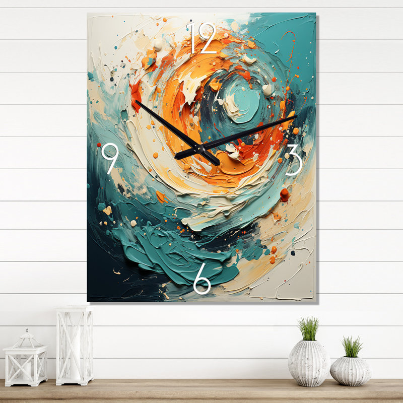 Horloge murale spirale abstraite en spirale, Grand