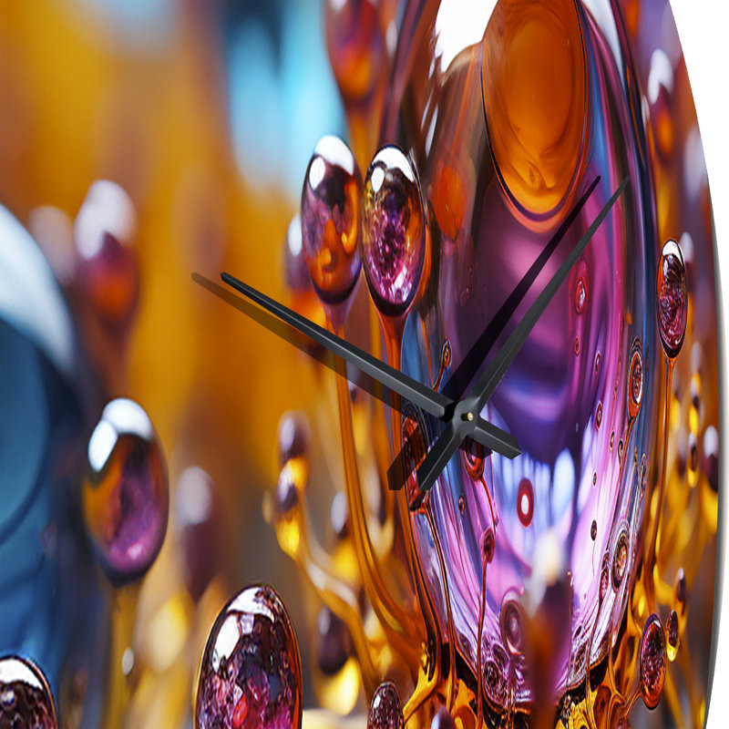 3D Molecules Microscopic Wonders Metal Wall Clock, Small