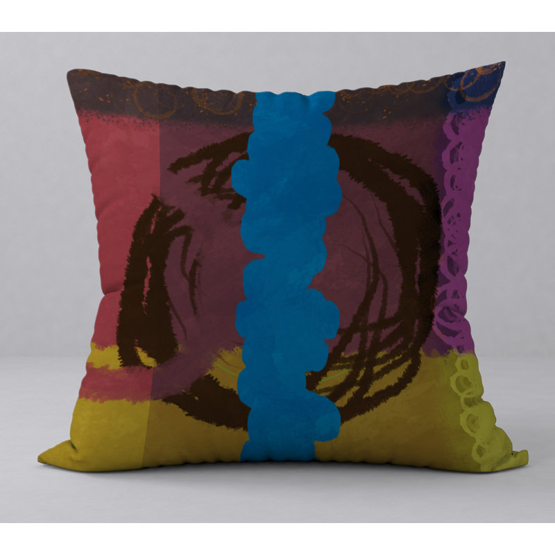 Coussin décoratif abstraite, H 24 po x l 24 po