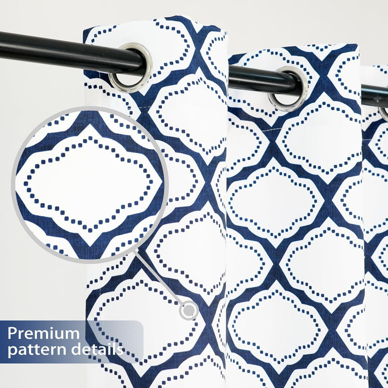 Paire de rideaux obscurcissant et isolant avec œillets Darby Home Co Geo