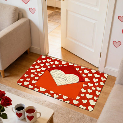 Tapis d'entrée antidérapant pour la maison Valentines Day