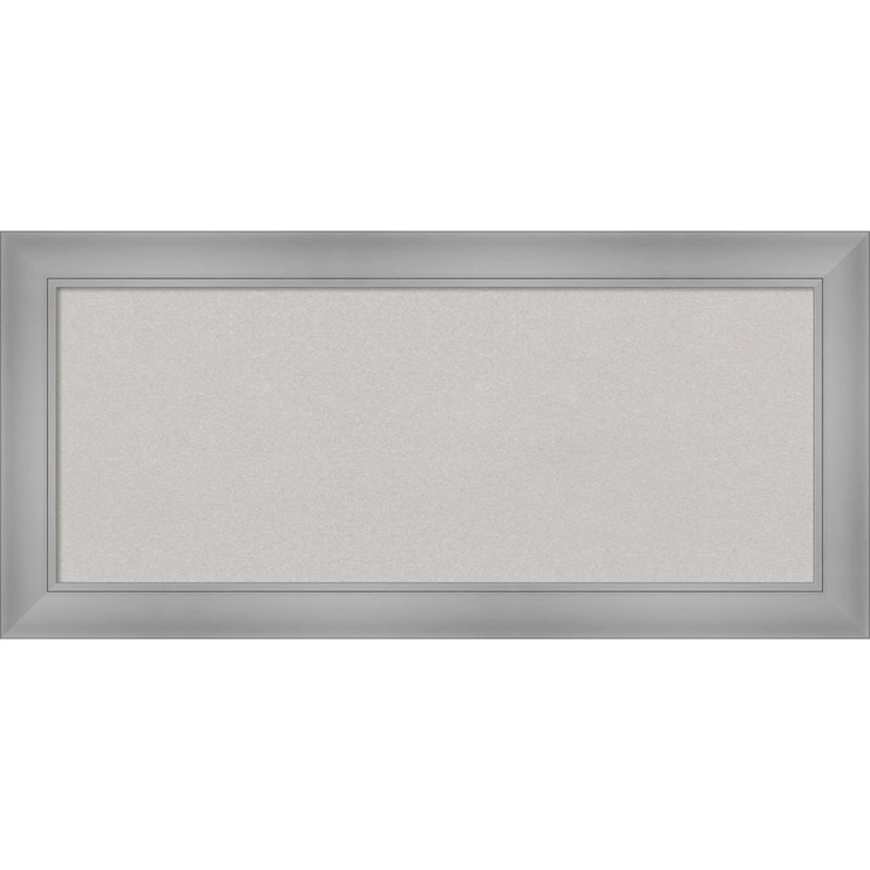 Wall Cork Small Bulletin Board, Polished Nickel, 16" x 34"