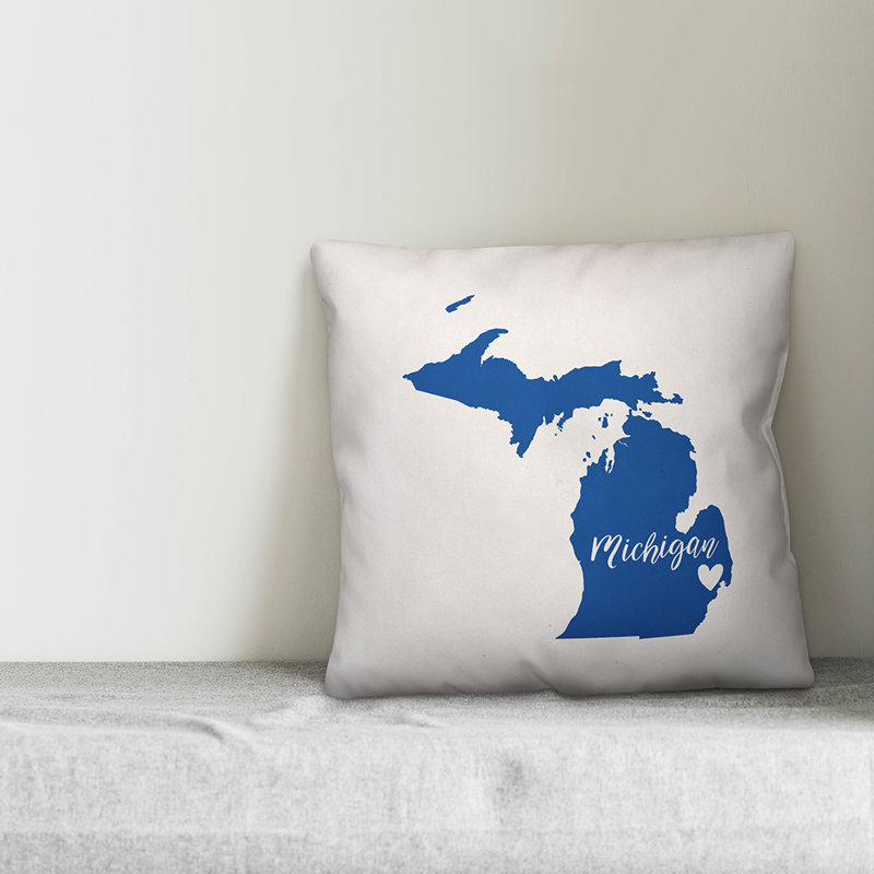 Coussin de michigan fierté, 16 po x 1 po