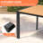 84’‘ L  Rectangular Outdoor Dining Table with Umbrella Hole and Aluminum Frame  -571346934-571346891