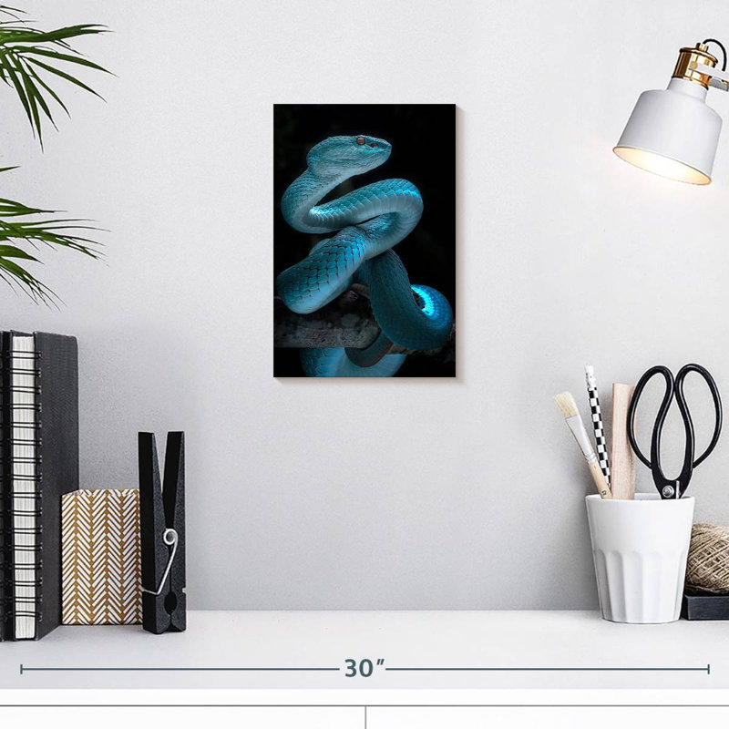 Brampt Glowing Blue Snake, 12" H x 8" W