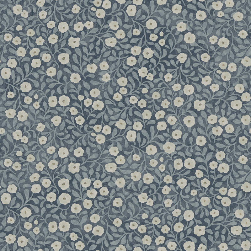 Papier peint floral vert Poppy Trail, Vert