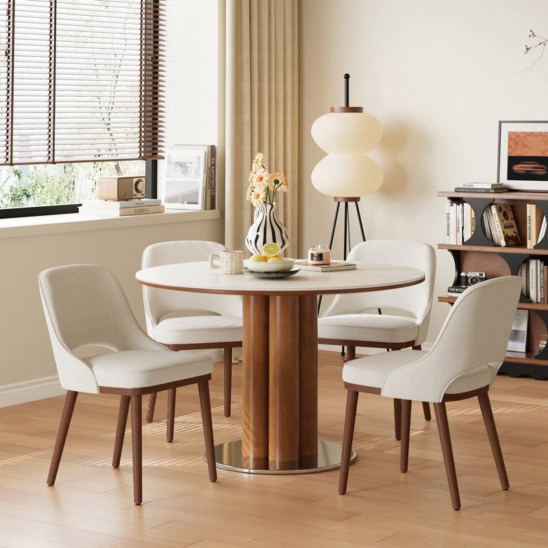 Chaises de salle à manger 19,5 po, Walnut Beige