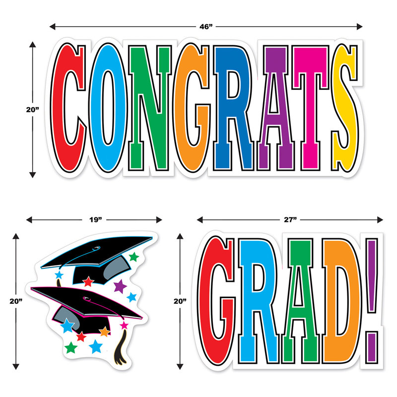 Plas Jumbo Congrats Grad! Ensemble de panneaux de cour