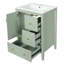 Meuble-lavabo rétro avec rangement à fermeture en douceur et lavabo en céramique
