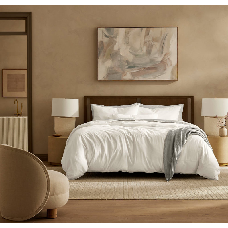 Signature Vintage Washed Duvet Set, King/Cal King Duvet Cover + 2 King Shams, Vintage White
