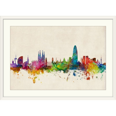 «Barcelona Espagne Skyline» par Francy, impression