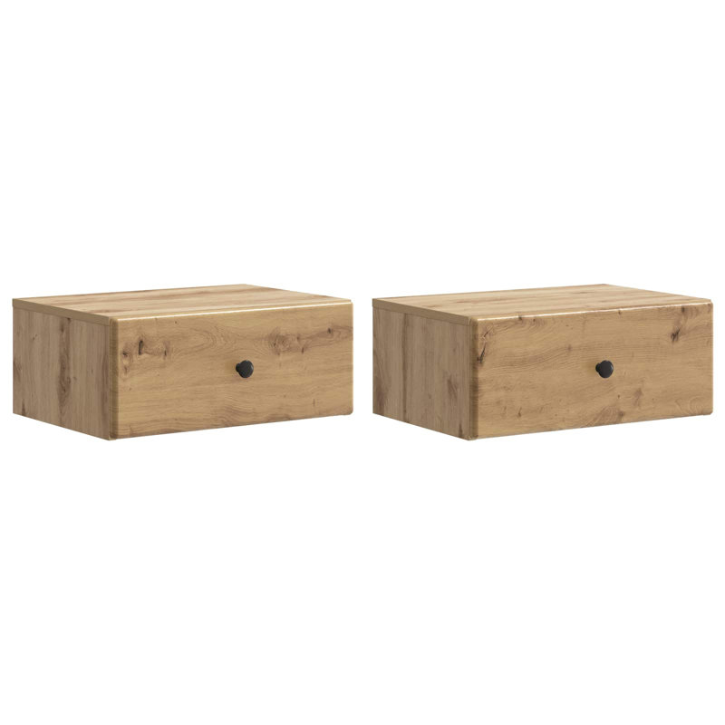 49 cm W Bedside Table, Artisan Oak