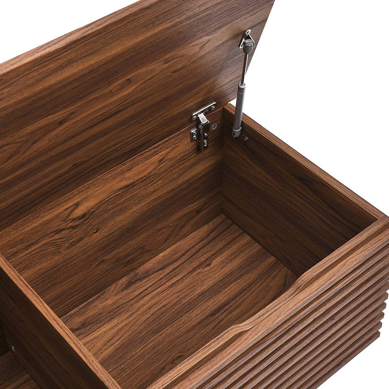 Crawley 47" Wood Grain Storage Bench, Walnut