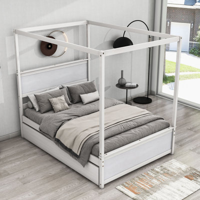 Lit plateforme avec rangement à deux tiroirs et truble simple Annachiara
