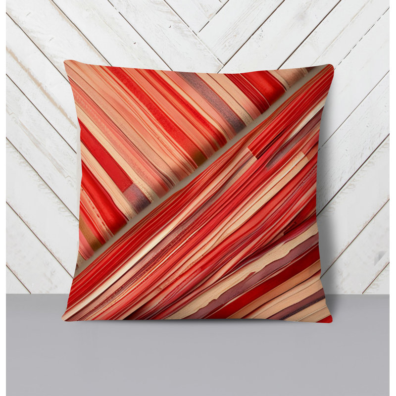 Throw Pillow With Insert, 20"H x 20"W, Red Abstract 21