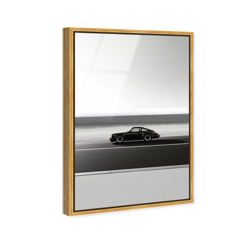 Oliver Gal Classic 964 Wheels Sports Car - Framed Acrylic Glass Wall Art, 45" H x 30" W, Gold