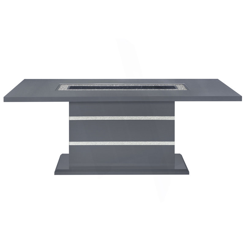 Table de salle à manger avec détails scintillants, Gris