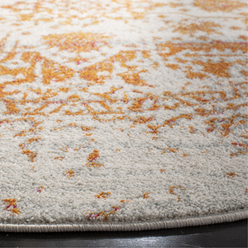 Christa Oriental Orange/Ivory Area Rug, Rectangle 8' x 10'