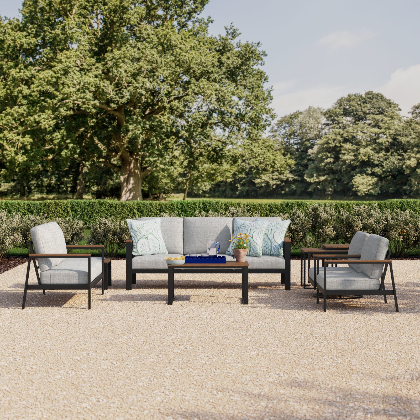 Townsend 8-Person Sunbrella® Patio Seating Group, Canvas Granite