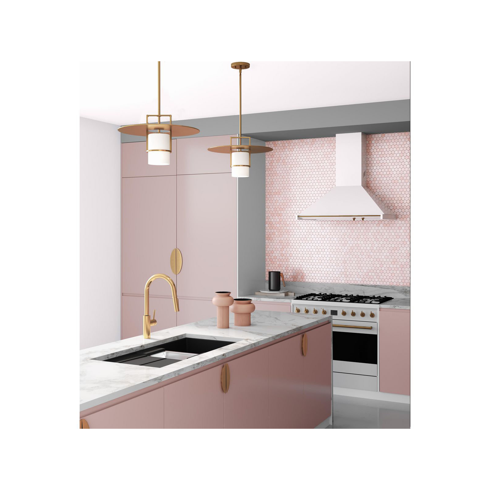 Cinder Single Light Etched Glass Dimmable Pendant, Brushed Bronze
