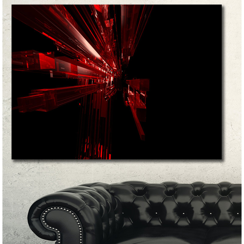 3D Red Crystal Background - Wrapped Canvas Graphic Art, 20" H x 40" W x 1" D