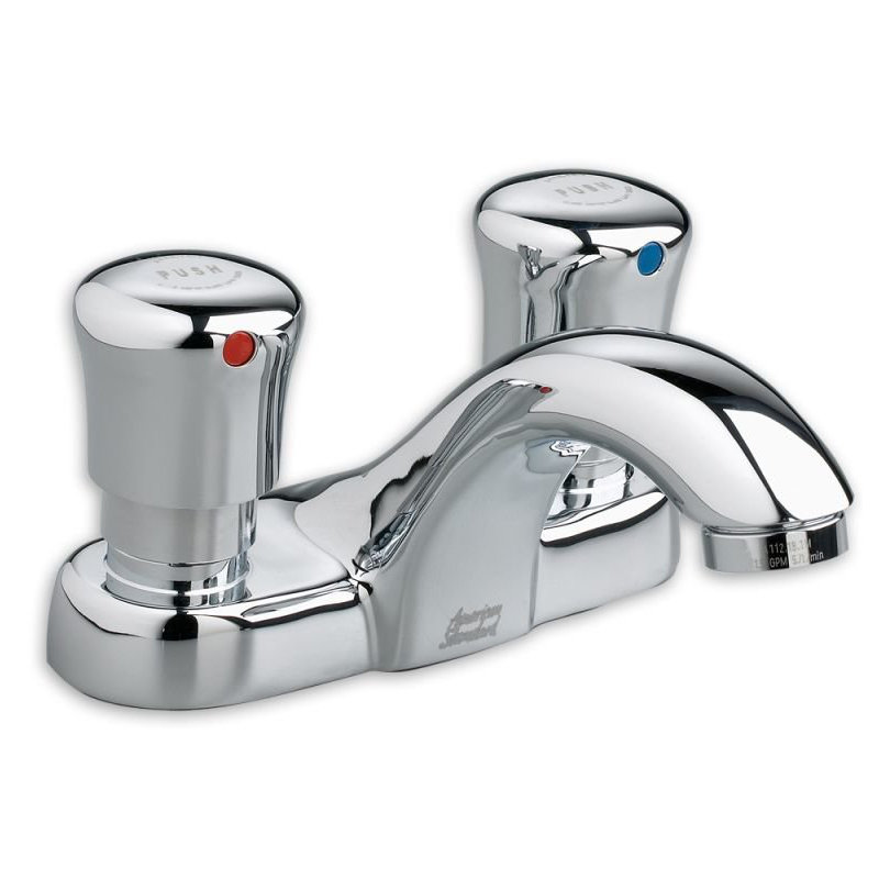 Metering Centerset Bathroom Faucet with Drain Assembly