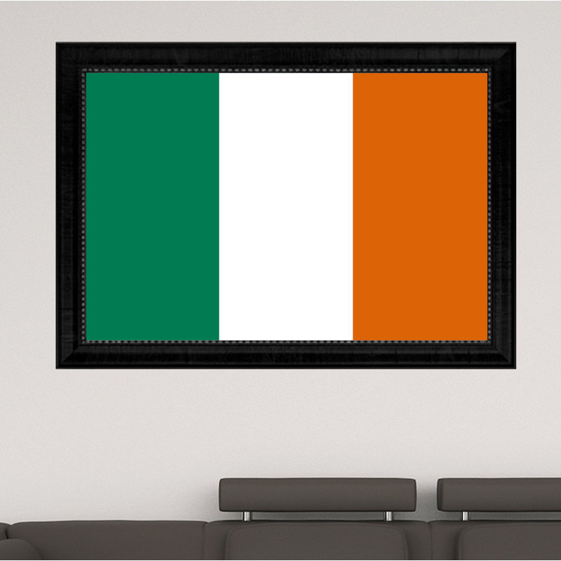 « ireland country flag », impression sur toile encadrée, H 21 po x l 30 po x P 1 po, Encadrement noir