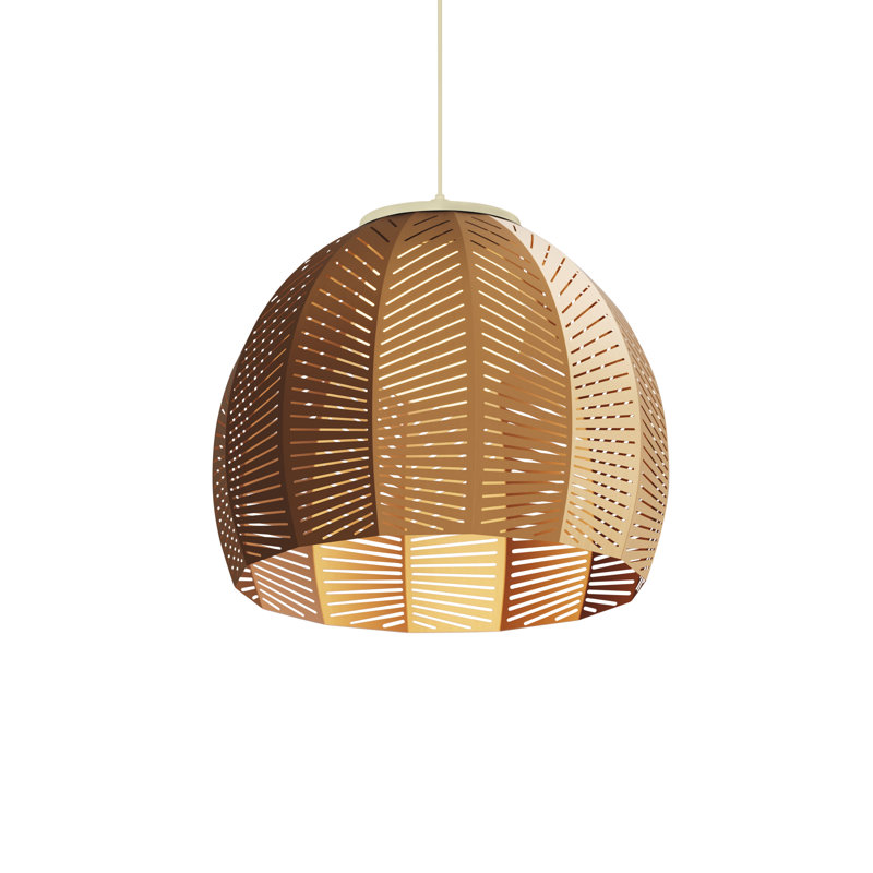 Amicus 1 - Light LED Pendant, 10.25" H x 12" W x 12" D, 2700K, White Washed Oak/Rose Gold
