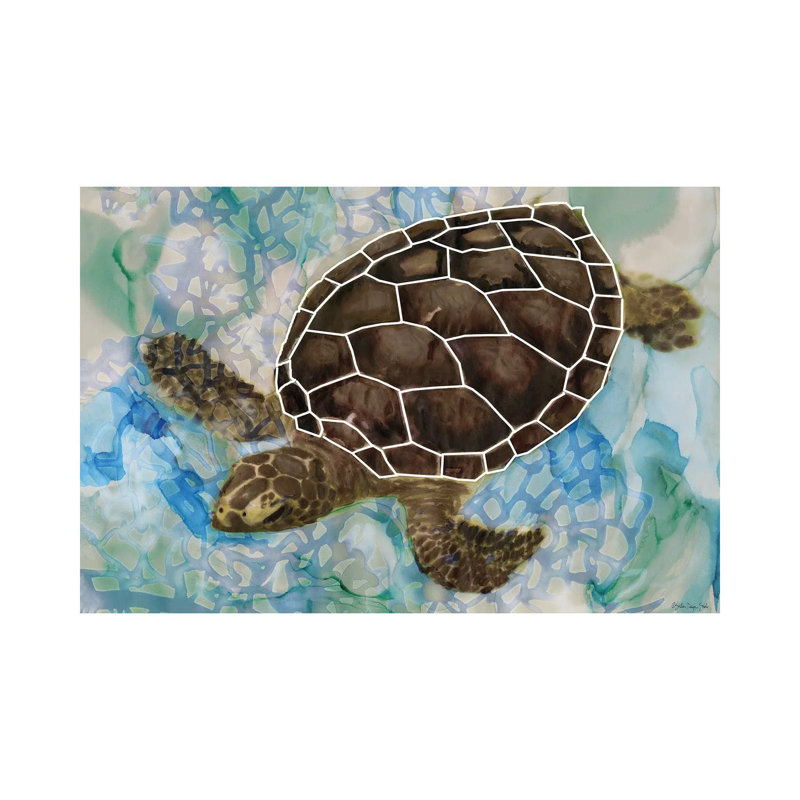 Sea Turtle Collage by Stellar Design Studio - Wrapped Canvas Gallery-Wrapped Canvas Giclée, 20.32 cm H x 30.48 cm W