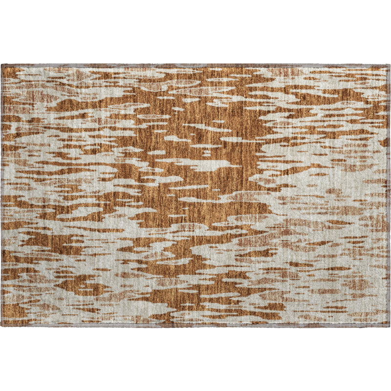 Premium Machine Washable Prisco Paprika Rug, Rectangle 1'8" x 2'6"