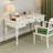 Beige Rectangular Solid Wood with 3 drawers desk