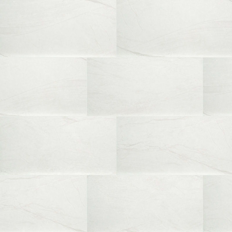 Carrelage mural et de sol Marnix Alabaster de 12 po x 24 po, aspect pierre, en porcelaine polie, Albâtre