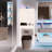 Bathroom And Laundry Room Toilet Storage Rack, Freestanding, Extra Large Capacity, Space Saving, Beige Black Grey, High - Quality Material, Open Shelf Two Louvered Doors, Quick Easy Assembly Steps