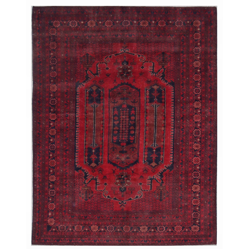 Tapis rouge noué à la main de haute qualité