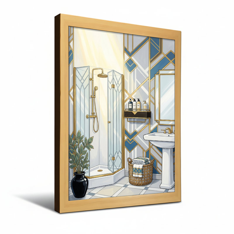 Impression de motif de salle de bain Bath & Laundry, H 36 po x l 24 po, Toile tendue, Ne s’applique pas