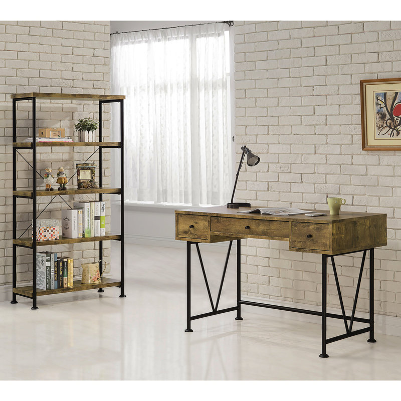 Avon Rustic Nutmeg 2-Piece Computer Desk And Bookcase