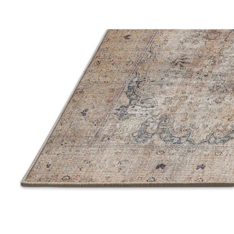 Tapis oriental beige / rose clair en laine, Rectangle 8 pi x 12 pi