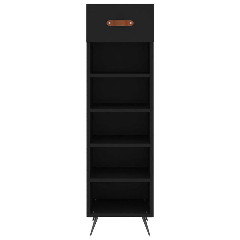 5 Pair Shoe Storage Cabinet, Black