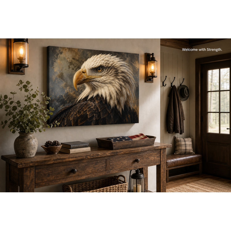 Art mural neutre sur toile neutre Americana, 24"H x 36"W x 1.5"D