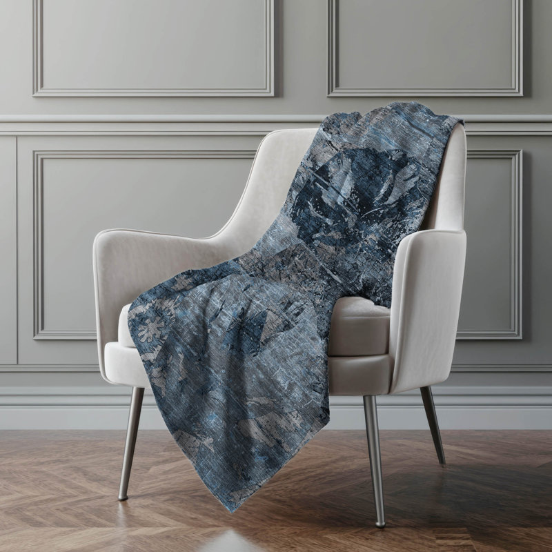 Jeté en sherpa Addison, Denim