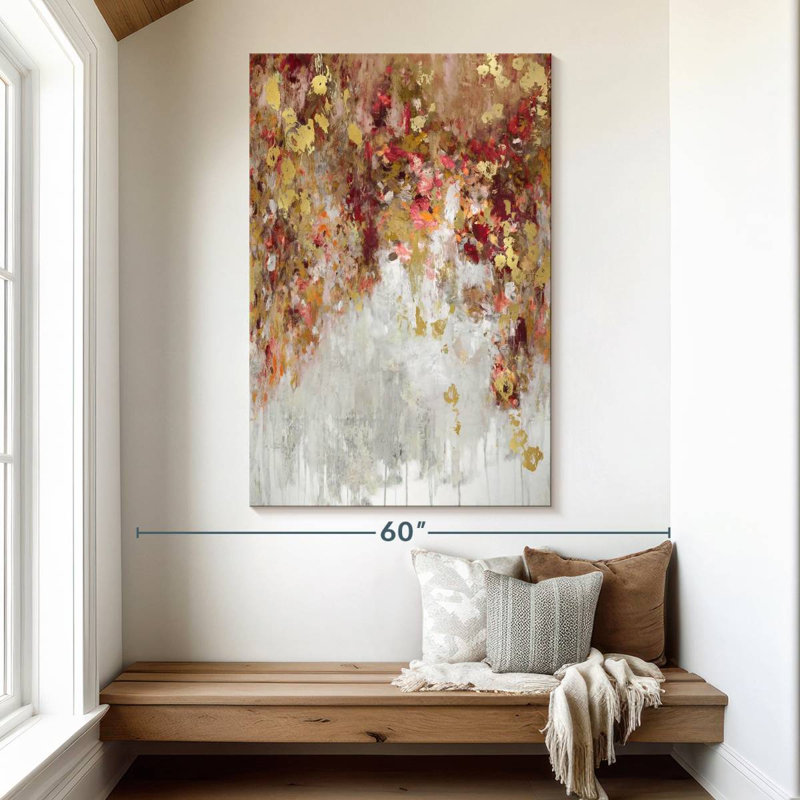 Avery Cascade Red With Gold, 51" H x 34" W