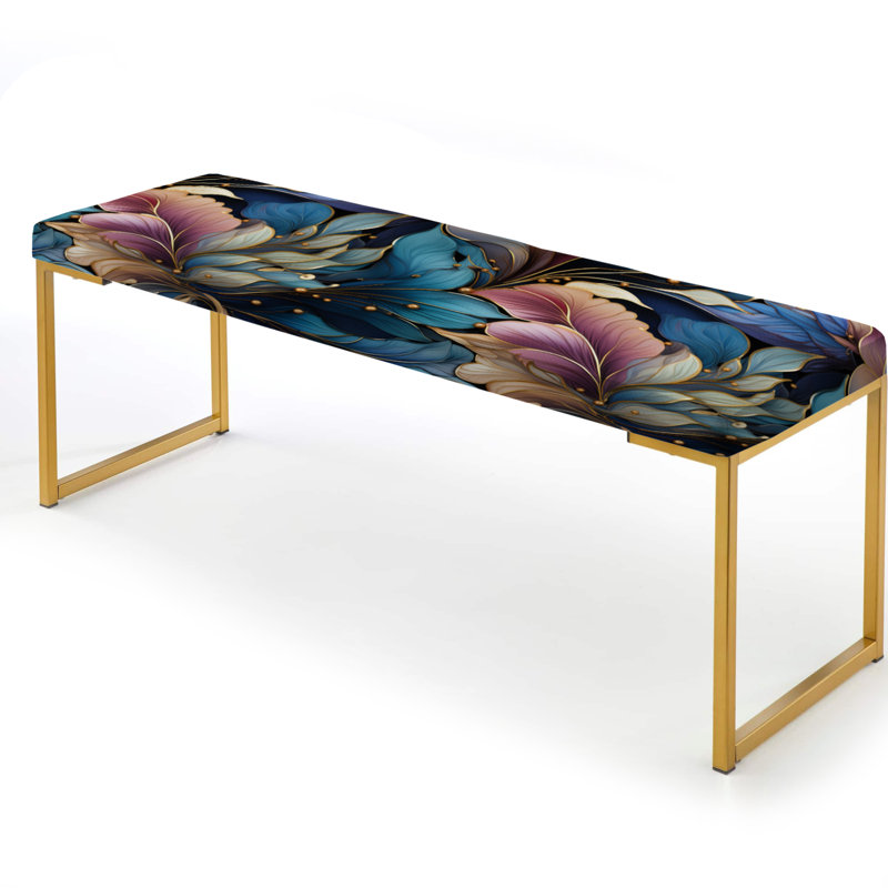Spiral Flower Elegance Motif Boho - Banc rembourré or Boho