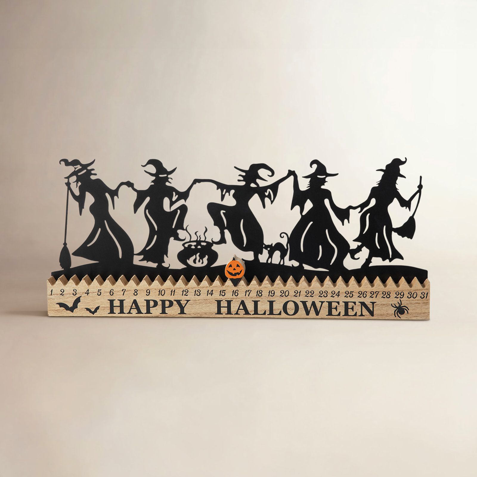 Handmade Wood Dancing Witch Advent Calendar