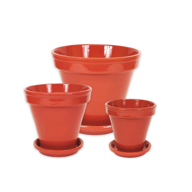 Lewison Handmade Ceramic Pot Planter, Red