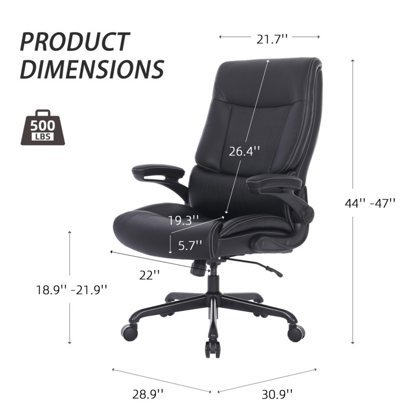 Fauteuil de direction ergonomique avec appui-tête Emmylia, Noir