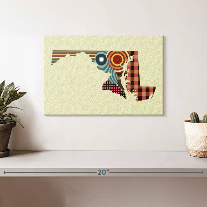Aliaz Maryland State Map, 8" H x 12" W