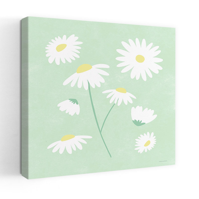 More Daisies, art abstrait de marguerite contemporaine, H 48 po x l 48 po