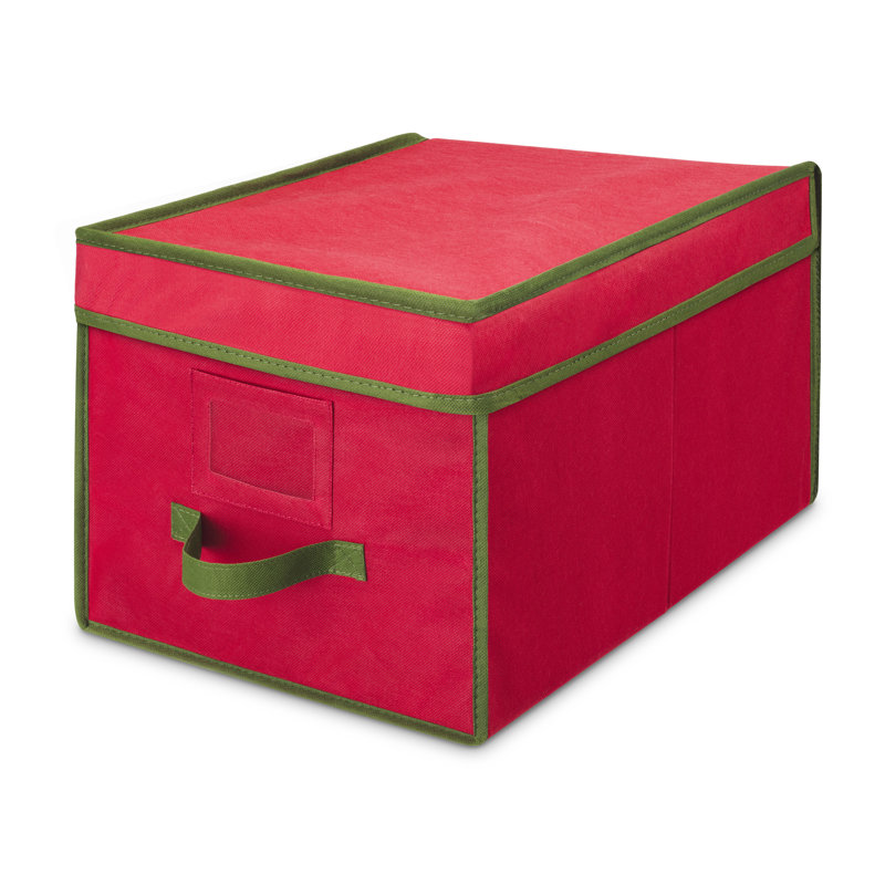 Boîte à lumière de Noël Whitmor - Peut contenir 800 lumières - Rouge avec garniture verte